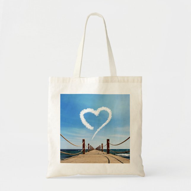 Tote Bag Cloud en forme de coeur sans fin (Devant)