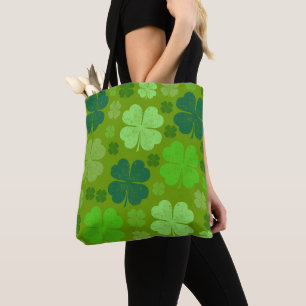 Tote Bag Clovers verts, Lucky Clovers, Saint Patrick's Day
