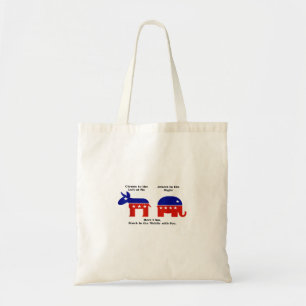 Tote Bag Clowns à gauche, Joker à droite, coincé au milieu 