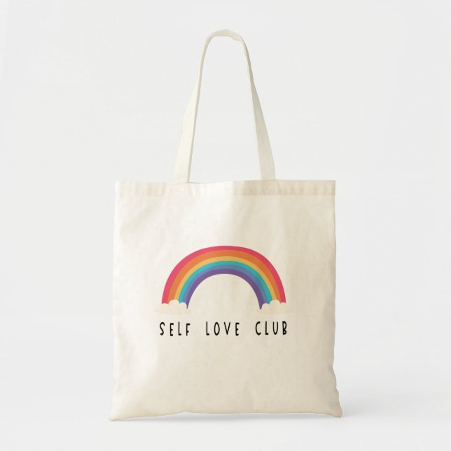 Tote Bag club d'amour personnel avec arc-en-ciel mignon (Devant)