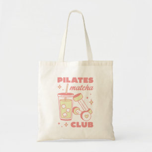 Tote Bag Club de buveurs de latte glacé matcha Pilates rose