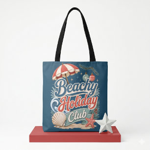 Tote Bag Club de vacances balnéaire Noël rétro sur la côte