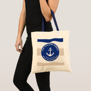 Tote Bag Club de Yacht Vintage Navy Ancre Familiale