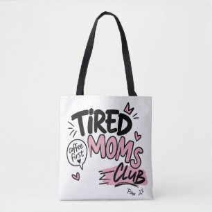 Tote Bag Club des Mamans Fatiguées Typographie Drôle pour l