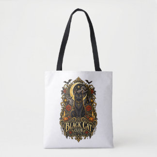 Tote Bag Club du Chat Noir Esthétique Gothique Sorcière Vin