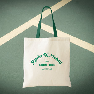 Tote Bag Club Social de Pickle Ball Après Vert Rétro