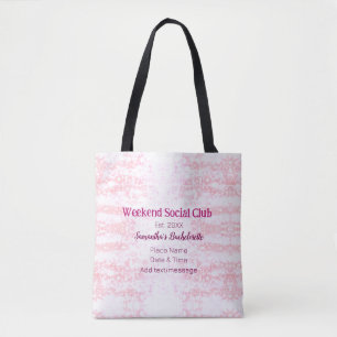 Tote Bag club social de week-end rose paillettes enterremen