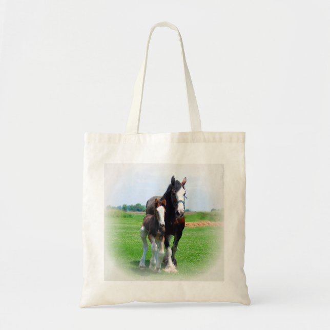 Tote Bag Clydesdale et pouliche (Devant)