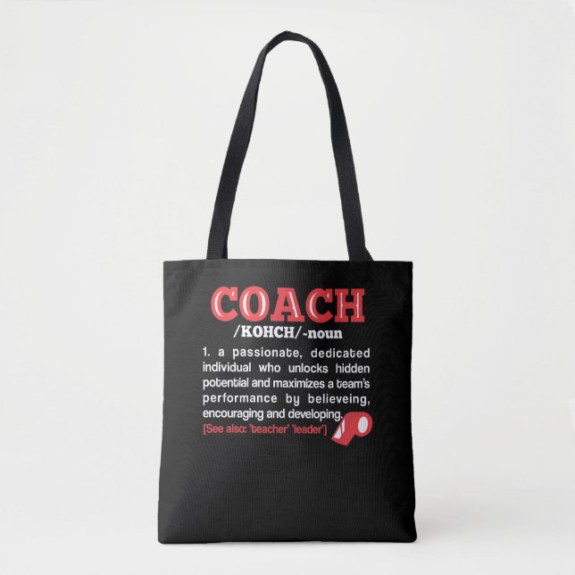 Tote Bag Coach Définition Funny Team Coaching (Devant)
