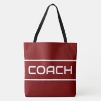 COACH Sporty Fun Texte Blanc Bandes Sur Rouge Vint