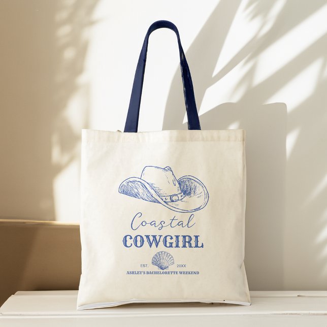 Tote Bag Coastal Cowgirl Bachelorette parti (Coastal Cowgirl Bachelorette party favors personalized customized Tote Bag bridesmaids gifts)