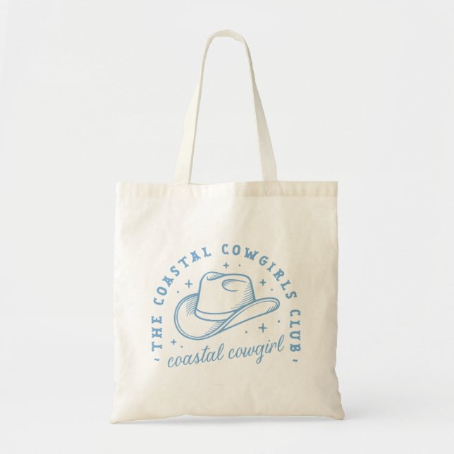 Tote Bag Coastal cowgirl casquette côte ouest bleu esthétiq (Devant)