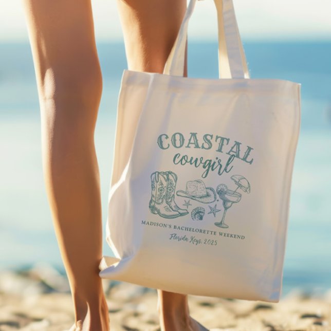 Tote Bag Coastal Cowgirl Enterrement de Vie de Célibataire  (Créateur téléchargé)