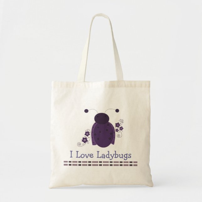 Tote Bag Coccinelle Violette Fantaisiste (Devant)