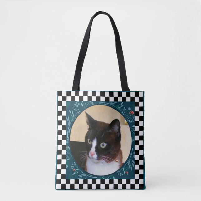 Tote Bag Coccinelles de observation de Kitty-Chat curieux (Devant)