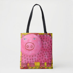 Tote Bag Cochon à motifs
