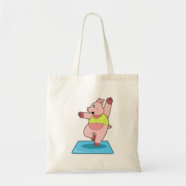 Tote Bag Cochon au yoga Fitness (Devant)