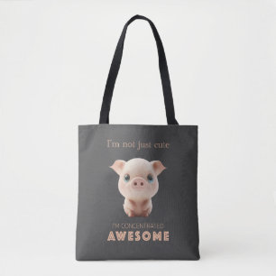 Tote Bag Cochon Concentré Awesome mignon adorable Citation 