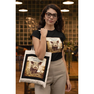 Tote Bag Cochon dans la boue, câlins et baisers, personnali