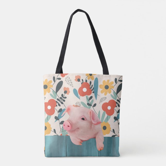 Tote Bag Cochon de bébé convivial | Bébé mignon animal (Dos)