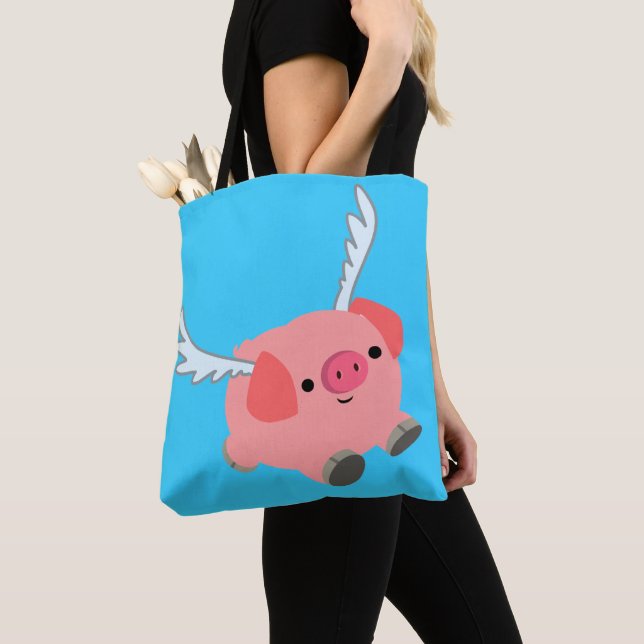 Tote Bag Cochon De Dessin À Charme (De près)