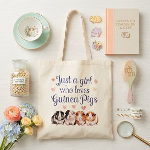 Tote Bag Cochon d'Inde à l'aquarelle mignon