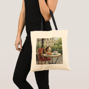 Tote Bag Cochon d'Inde calicot mangeant un Croissant