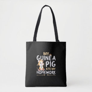 Tote Bag Cochon d'Inde Mignon a Mangé Mon Devoir
