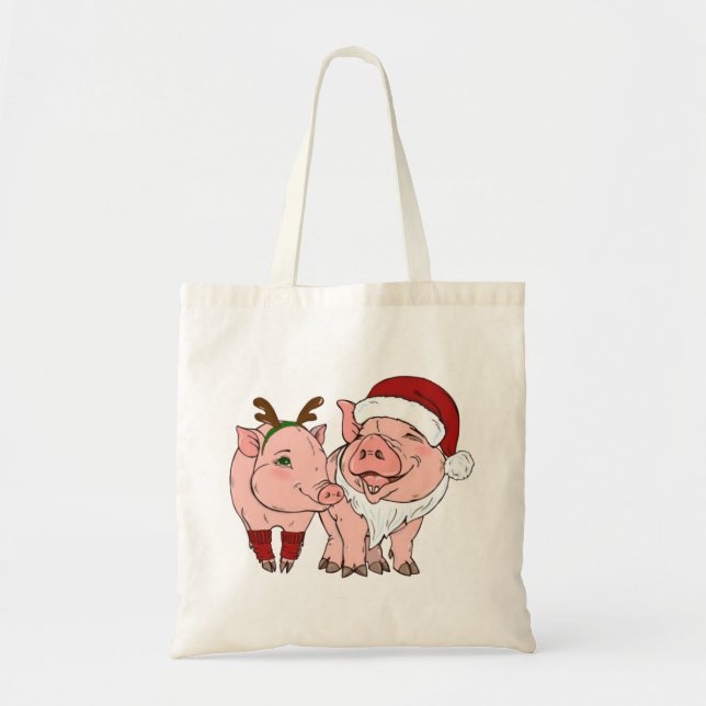 Tote Bag cochon moche de Noël (Devant)