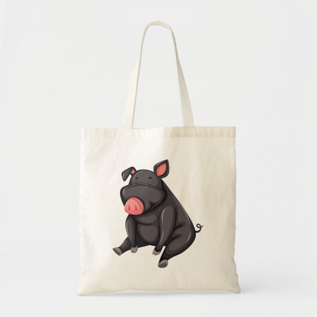 Tote Bag Cochon noir (Devant)