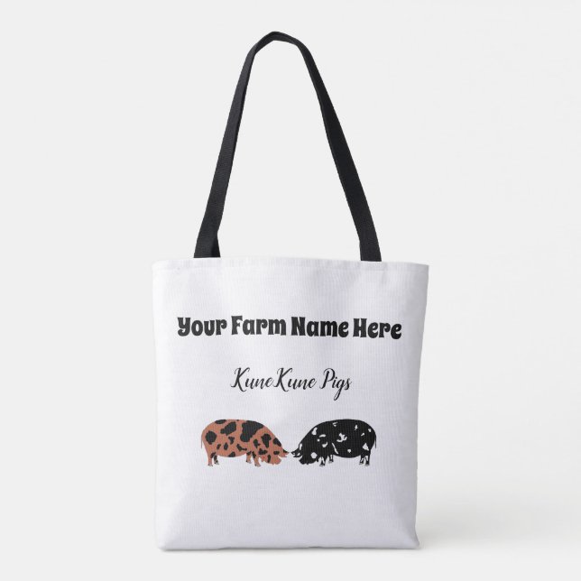 Tote Bag Cochon personnalisé KuneKune (Dos)