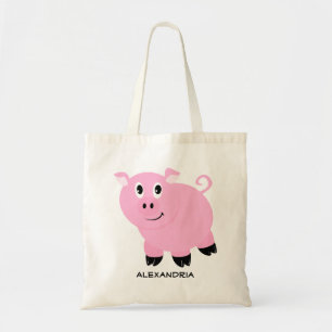 Tote Bag Cochon rose mignon Chien adorable personnalisé
