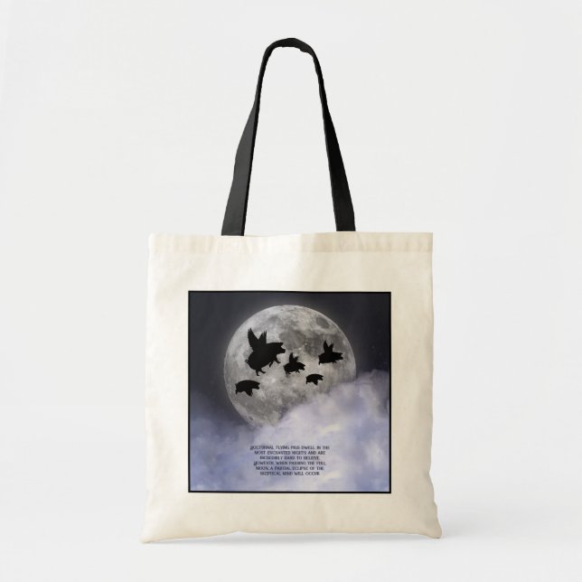 Tote Bag Cochons Volants Nocturnes (Devant)