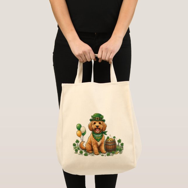 Tote Bag Cockapoo Chanceux St. Patrick (Devant (produit))