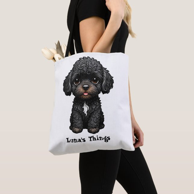 Tote Bag Cockapoo noir (De près)