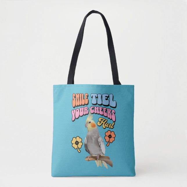 Tote Bag Cockatiel Parrot gai (Devant)