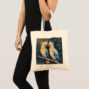 Tote Bag Cockatoo Parrot Couple