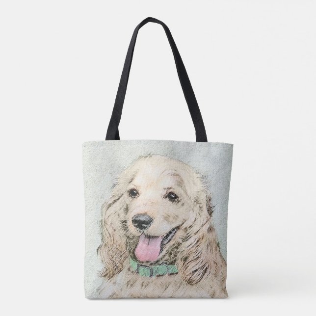Tote Bag Cocker Spaniel Buff Peinture - Art Chien original (Dos)