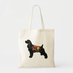 Tote Bag Cocker Spaniel Chien race Selle Florale Bohémienne
