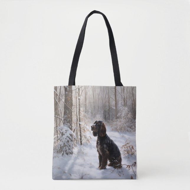 Tote Bag Cocker Spaniel Laissez tomber la neige Noël (Devant)