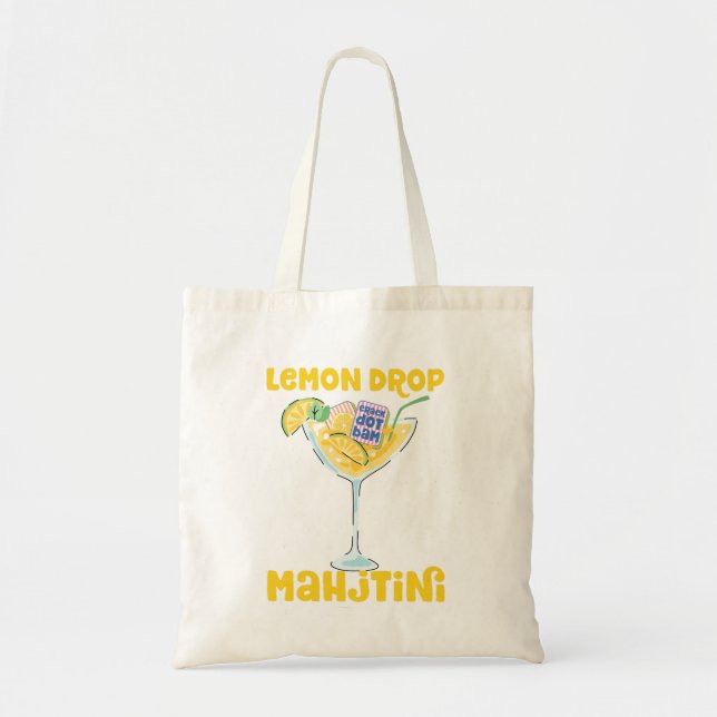 Tote Bag Cocktail Martini au Citron Mahjong (Devant)