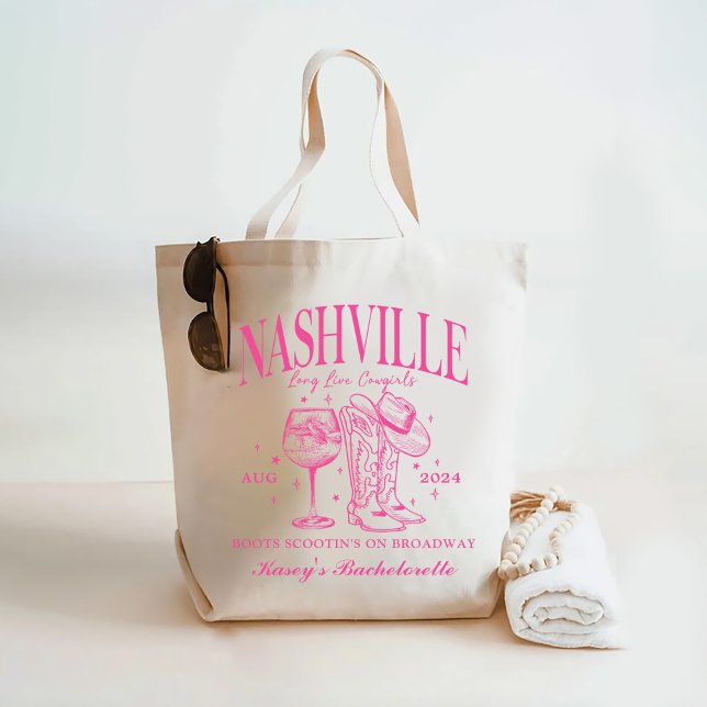 Tote Bag Cocktail sur mesure Nashville Bachelorette Rodeo (Créateur téléchargé)