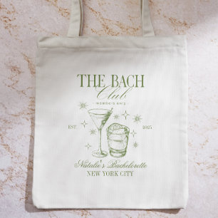 Tote Bag Cocktails Club Bachelorette Party Green