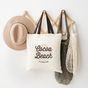 Tote Bag Cocoa Beach Florida Logo Vintage