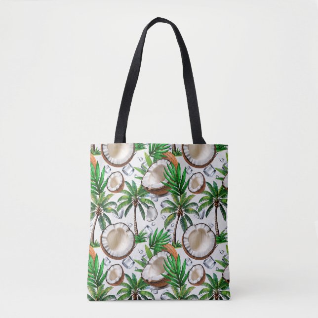 Tote Bag Cocotier Palm Tree Tropical Motif Design (Devant)