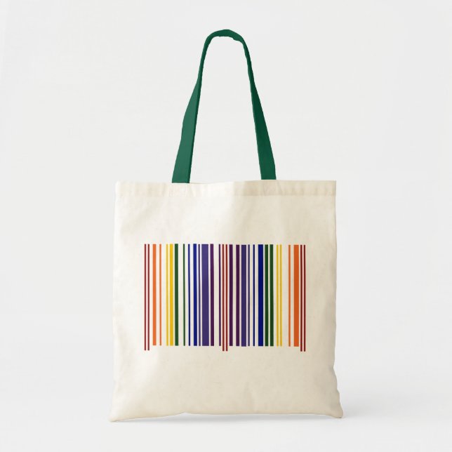 Tote Bag Code barre double arc-en-ciel (Devant)