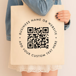 Tote Bag Code QR   Business Modern Minimal me scanner