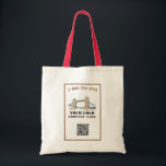 Tote Bag Code QR du logo de votre entreprise<br><div class="desc">Classique et simple : votre logo d'entreprise et votre code QR ainsi que votre numéro de téléphone (ou votre texte) sur ce sac fourre-tout. Vous pouvez également associer la couleur de votre texte, de votre bordure et de votre QR à vos couleurs professionnelles et sélectionner l'une des couleurs de poignée....</div>