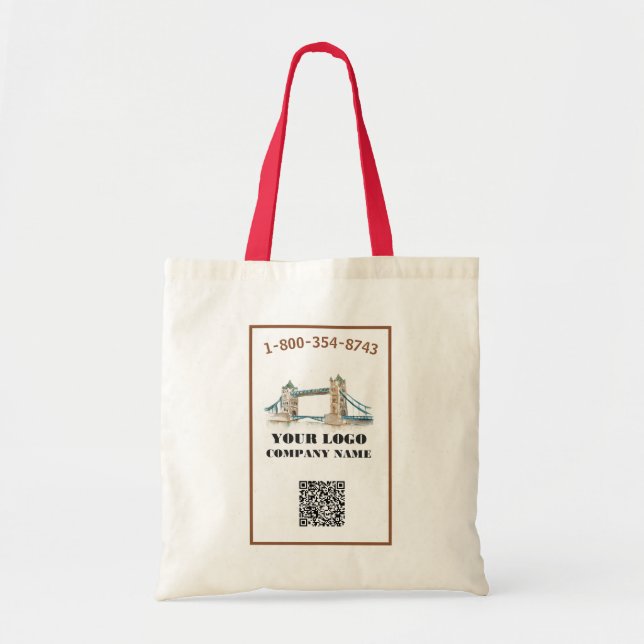 Tote Bag Code QR du logo de votre entreprise (Devant)