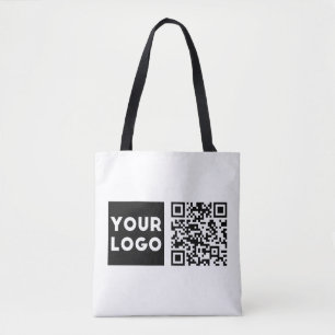 Tote Bag Code QR éditable & Votre logo ou image d'entrepris